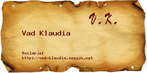 Vad Klaudia névjegykártya