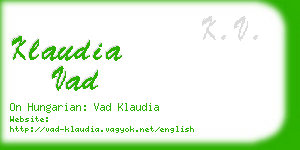 klaudia vad business card